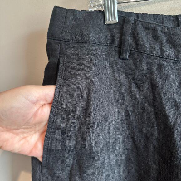 Banana Republic The Everyday Wide Leg Linen Pant Black L Petite 713516 - Picture 6 of 13